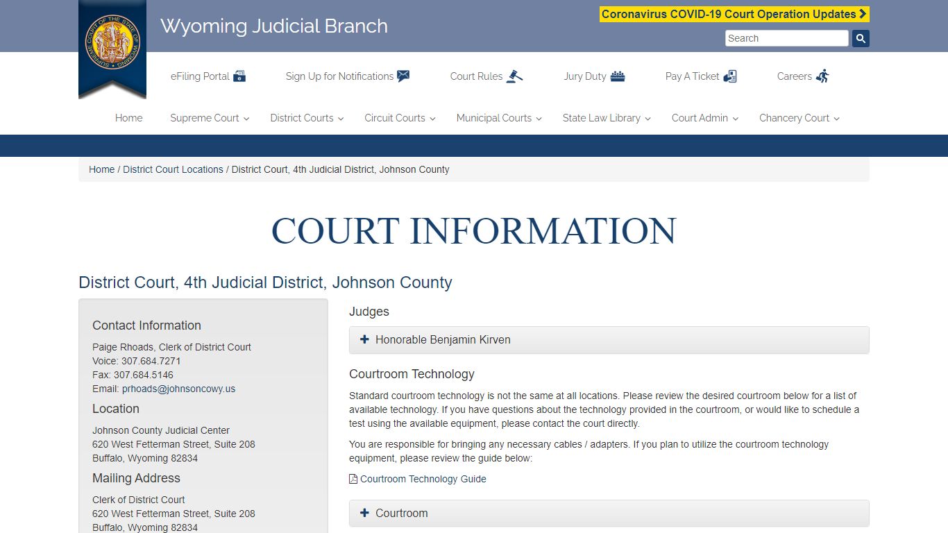 District Court, 4th Judicial District, Johnson County – Wyoming ...